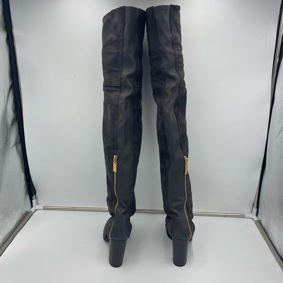 Stuart Weitzman Grey Suede Hardy 90 Over The Knee Thigh High Boots Size 8.5 - Picture 7 of 12